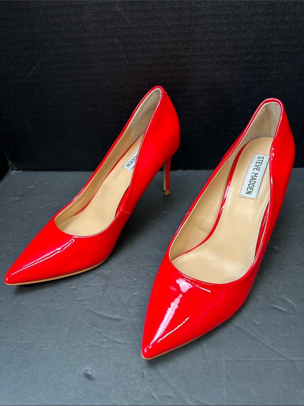 Steve Madden Glossy Red Pointed-Toe Stiletto Pumps